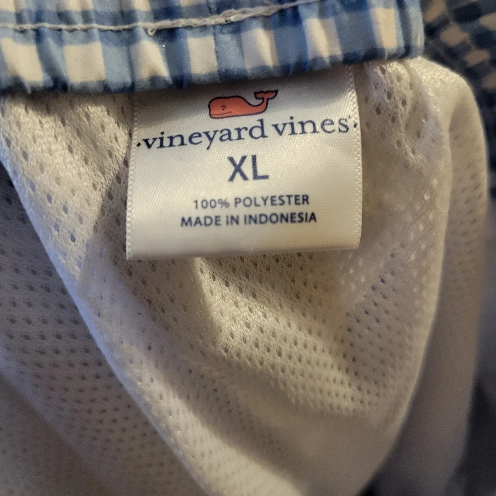 Vineyard Vines Blue Gingham Whale Shorts